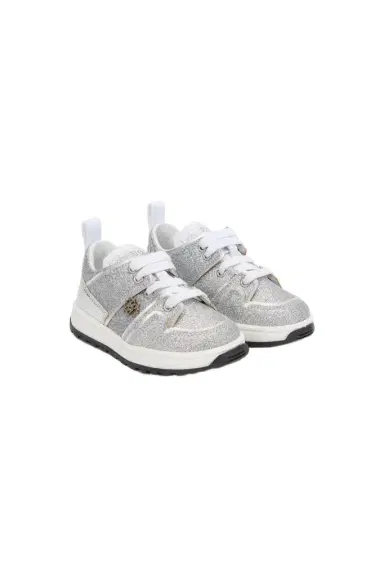 Roberto Cavalli Silver Glitter Kids Sneakers | Thumbnail 1 Roberto Cavalli Silver Glitter Kids Sneakers | Thumbnail 1