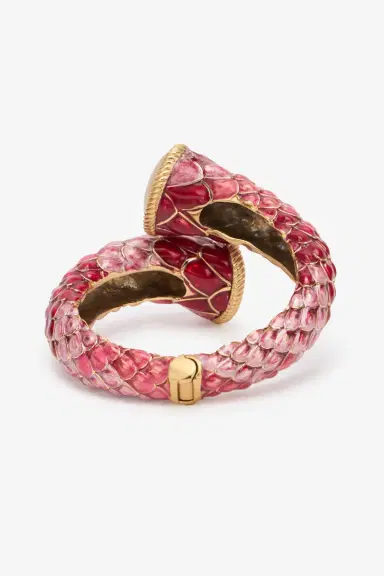 Roberto Cavalli Pink Enameled Scales Wrap Bracelet | Thumbnail 3