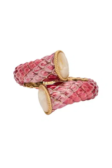Roberto Cavalli Pink Enameled Scales Wrap Bracelet | Thumbnail 1