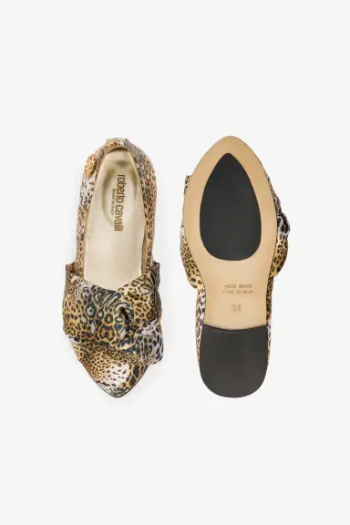 Roberto Cavalli Jaguar Skin Ballet Flats With Knotted Detail | Thumbnail 5 Roberto Cavalli Jaguar Skin Ballet Flats With Knotted Detail | Thumbnail 5
