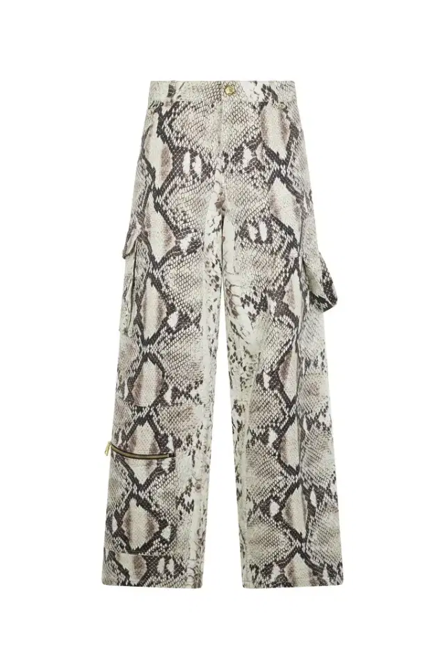 Roberto Cavalli Rock Cargo Jeans With Python Print