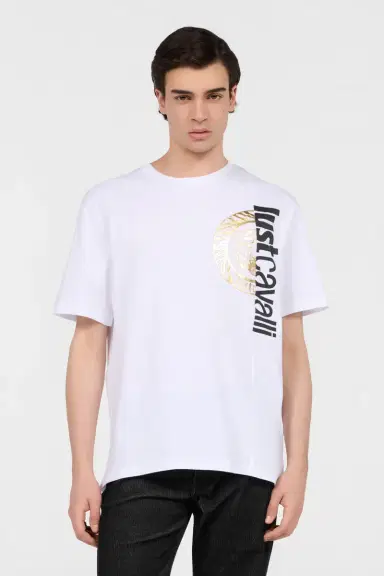 Roberto Cavalli White T-Shirt with Logo | Thumbnail 2