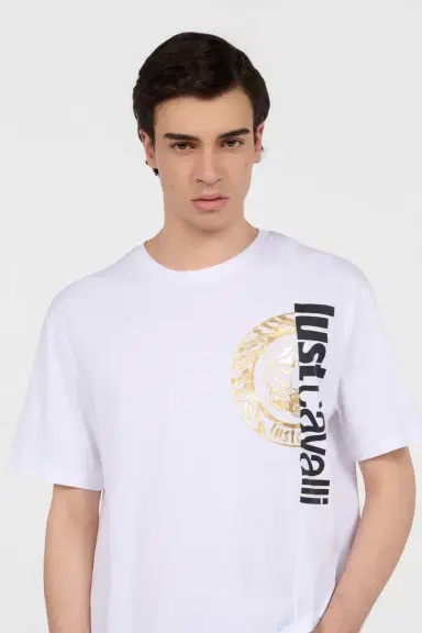 Roberto Cavalli White T-Shirt with Logo | Thumbnail 4