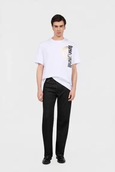 Roberto Cavalli White T-Shirt with Logo | Thumbnail 6