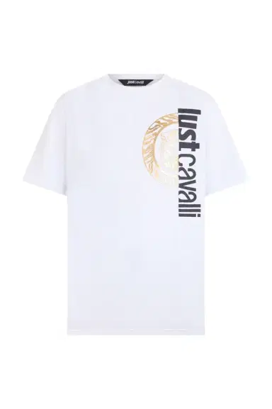 Roberto Cavalli White T-Shirt with Logo | Thumbnail 1