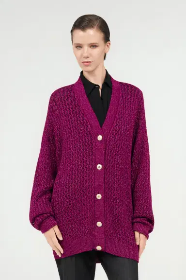 Roberto Cavalli Lurex knit cardigan | Thumbnail 2