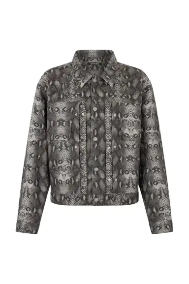 Roberto Cavalli Python Print Denim Jacket | Thumbnail 1 Roberto Cavalli Python Print Denim Jacket | Thumbnail 1