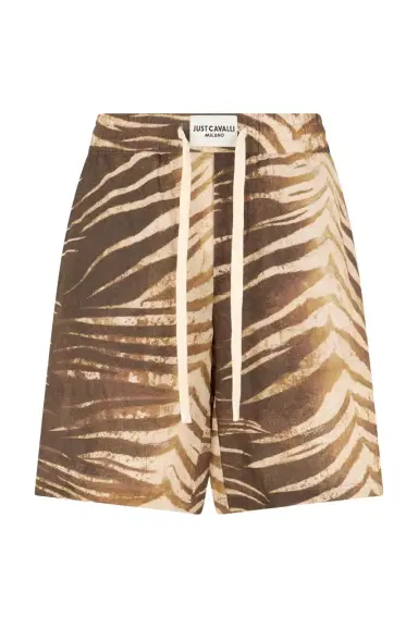 Roberto Cavalli Natural Barb Print Bermuda Shorts | Thumbnail 1
