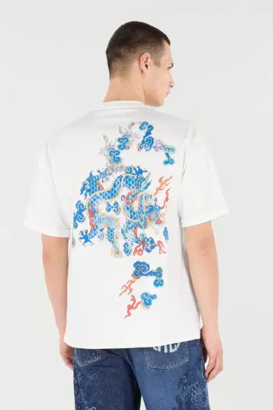 Roberto Cavalli Cotton T-Shirt With Dragon And Logo | Thumbnail 3