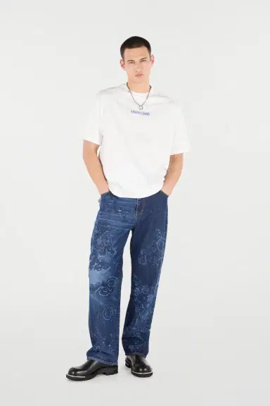 Roberto Cavalli Cotton T-Shirt With Dragon And Logo | Thumbnail 7