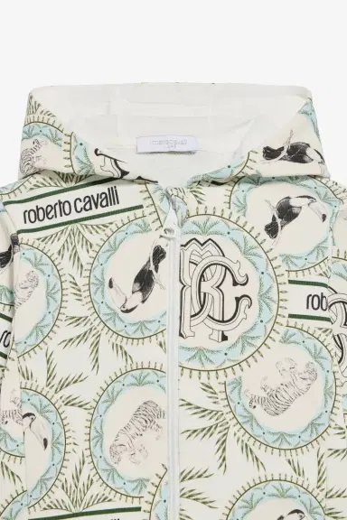 Roberto Cavalli Maiolica Print Hooded Sweatshirt | Thumbnail 3 Roberto Cavalli Maiolica Print Hooded Sweatshirt | Thumbnail 3