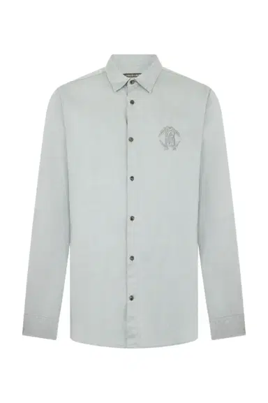 Roberto Cavalli Light Grey Shirt with Monogram RC Embroidery | Thumbnail 1 Roberto Cavalli Light Grey Shirt with Monogram RC Embroidery | Thumbnail 1