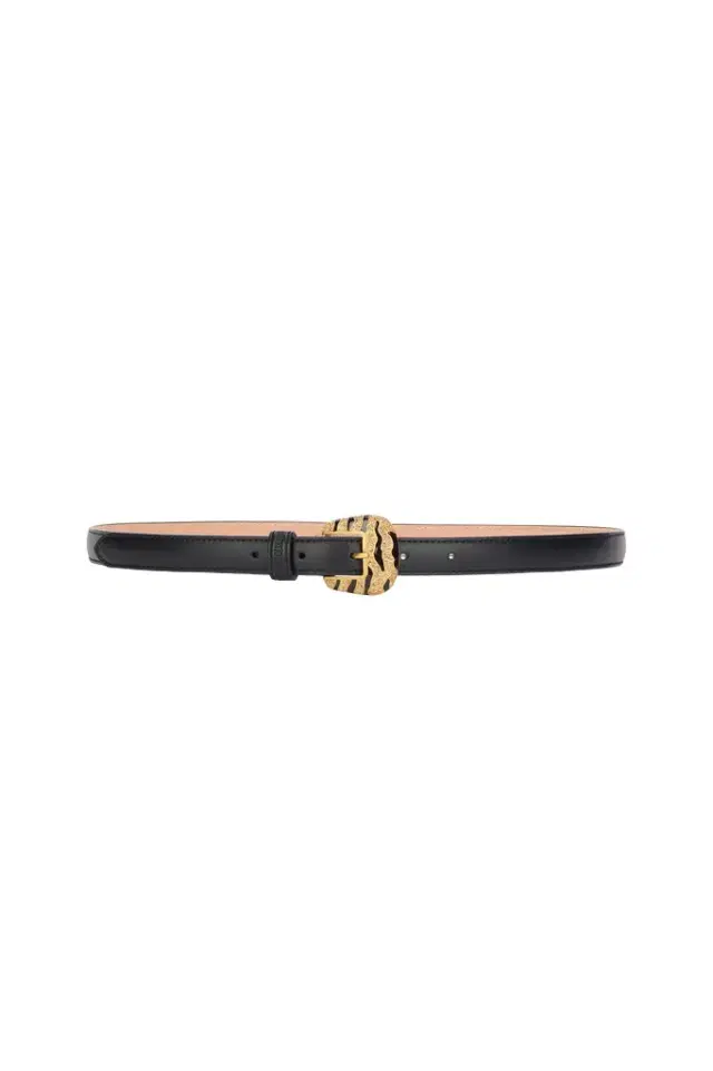 Roberto Cavalli Solid-Color Slim Belt With Bejeweled Buckle