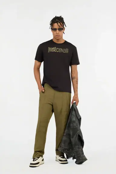 Roberto Cavalli Black T-Shirt With Gold Logo | Thumbnail 6 Roberto Cavalli Black T-Shirt With Gold Logo | Thumbnail 6