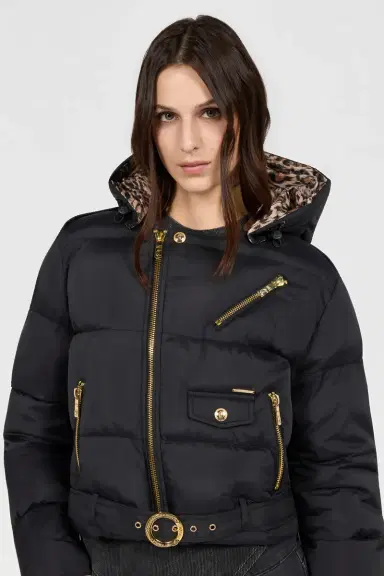 Roberto Cavalli Black Puffer Jacket with Belt | Thumbnail 4 Roberto Cavalli Black Puffer Jacket with Belt | Thumbnail 4