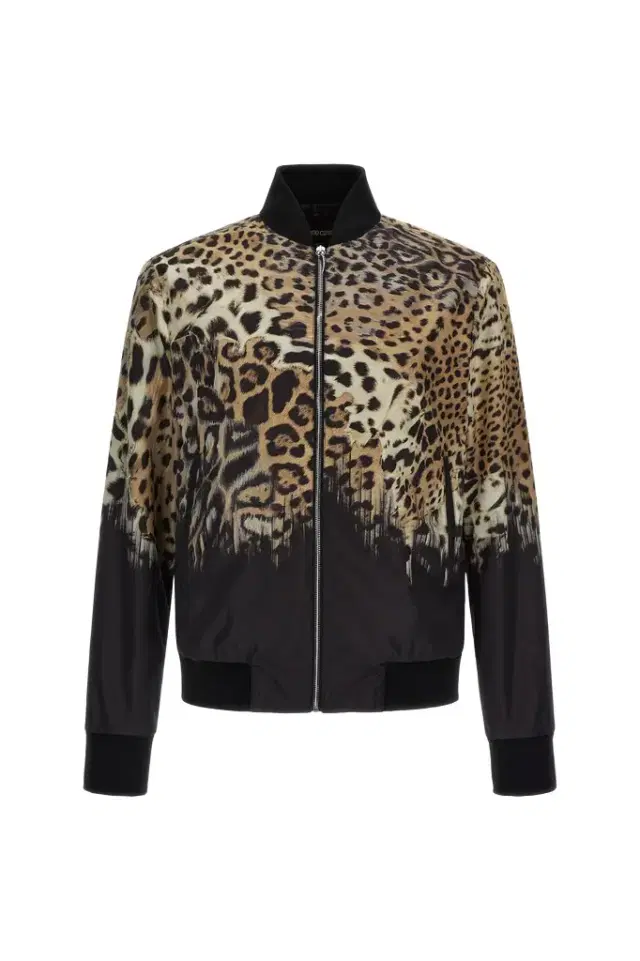Roberto Cavalli Jaguar Skin print bomber jacket