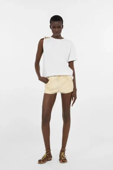 Roberto Cavalli White Asymmetric T-shirt with Snake Motif | Thumbnail 7