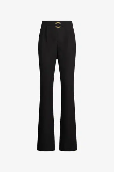 Roberto Cavalli Black Flared Trousers With Buckle | Thumbnail 2