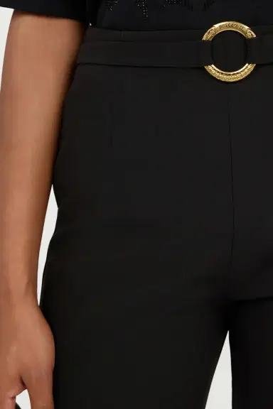 Roberto Cavalli Black Flared Trousers With Buckle | Thumbnail 4