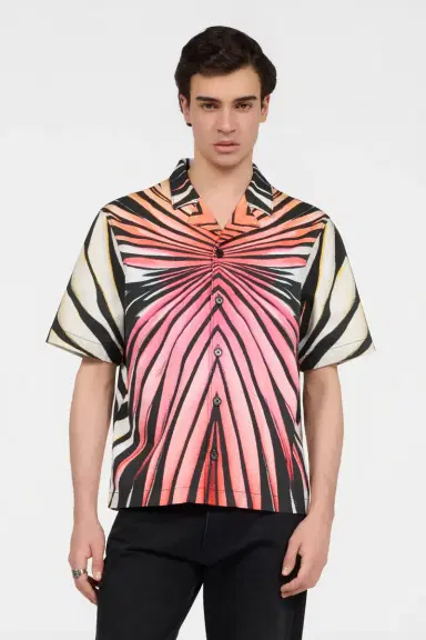 Roberto Cavalli Ray Of Paradise Print Denim Shirt | Thumbnail 2 Roberto Cavalli Ray Of Paradise Print Denim Shirt | Thumbnail 2