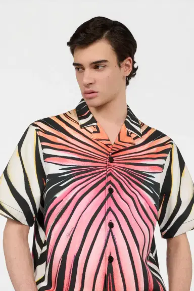 Roberto Cavalli Ray Of Paradise Print Denim Shirt | Thumbnail 4 Roberto Cavalli Ray Of Paradise Print Denim Shirt | Thumbnail 4