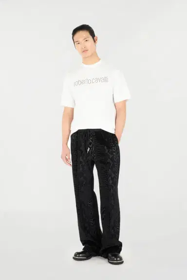 Roberto Cavalli T-Shirt With Logo And Mini Studs | Thumbnail 7