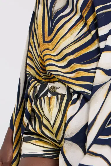 Roberto Cavalli Ray Of Gold Print Denim Shorts | Thumbnail 4 Roberto Cavalli Ray Of Gold Print Denim Shorts | Thumbnail 4