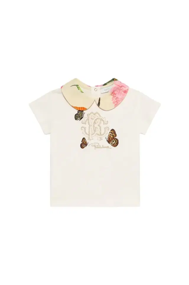 Roberto Cavalli T-shirt with floral collar