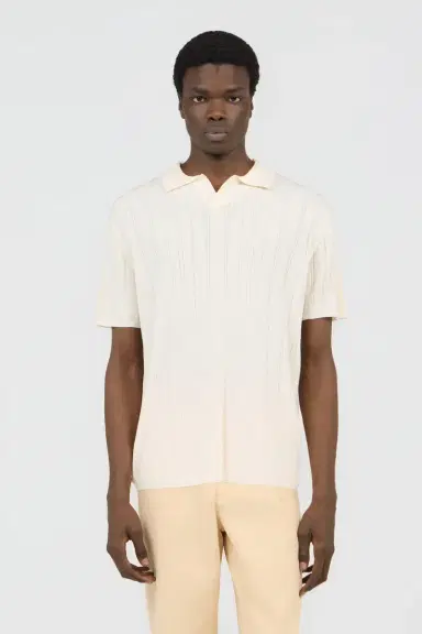 Roberto Cavalli Cream Ribbed Polo | Thumbnail 2