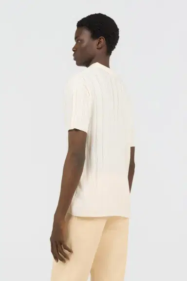 Roberto Cavalli Cream Ribbed Polo | Thumbnail 3