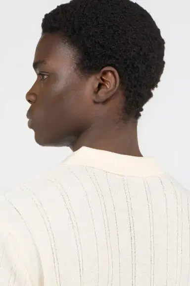 Roberto Cavalli Cream Ribbed Polo | Thumbnail 5
