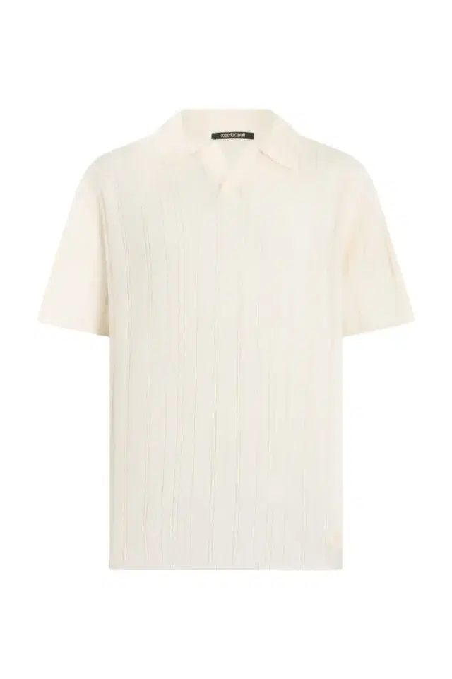Roberto Cavalli Cream Ribbed Polo