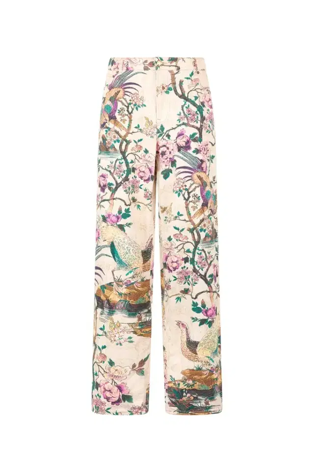 Roberto Cavalli Jeans With Oriental Bird Print