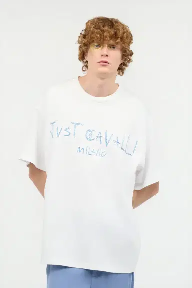 Roberto Cavalli T-Shirt With Top-Stitched Logo | Thumbnail 2