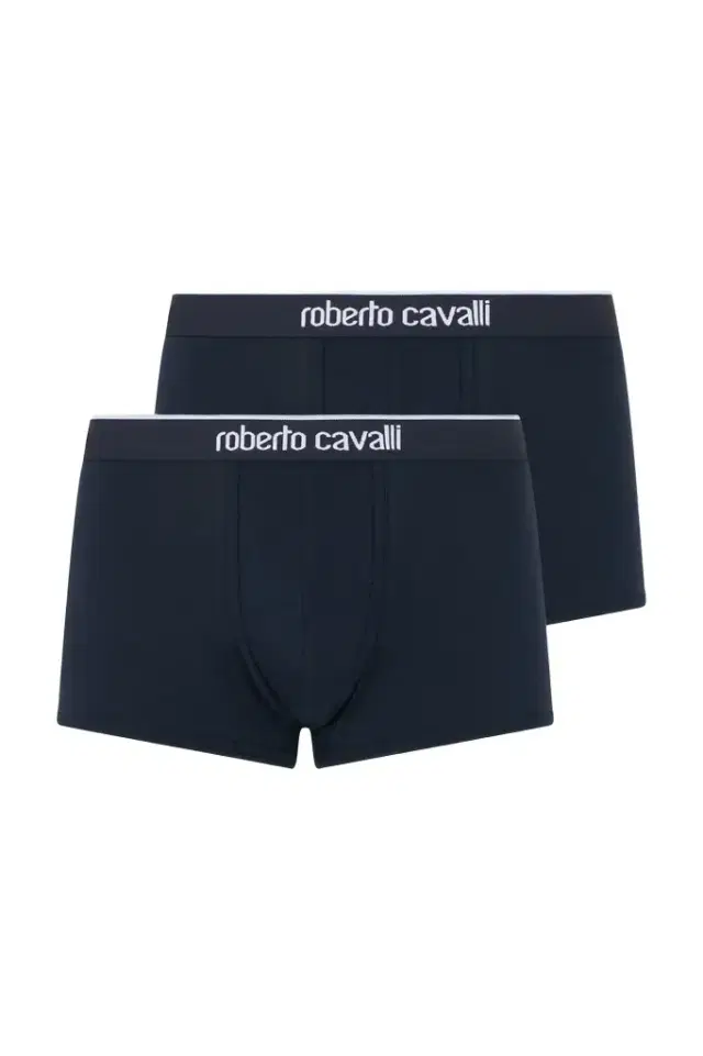 Navy Blue Cotton Boxers Bi-Pack