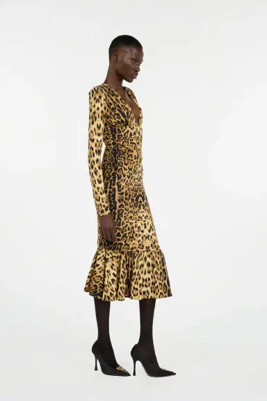 Roberto Cavalli Midi Dress With Jaguar Skin Print | Thumbnail 2