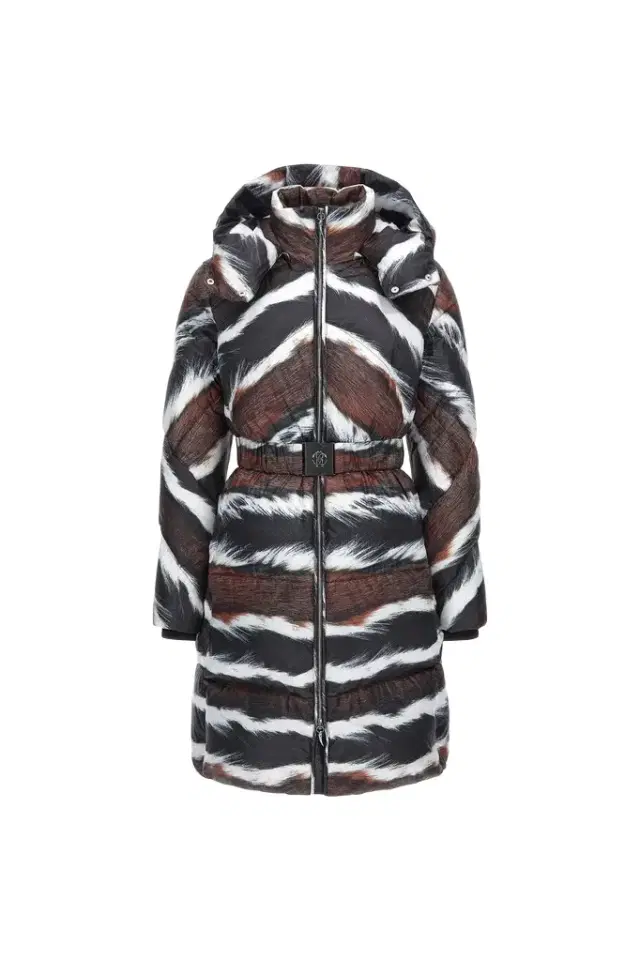 Roberto Cavalli Animalier print puffer jacket with belt