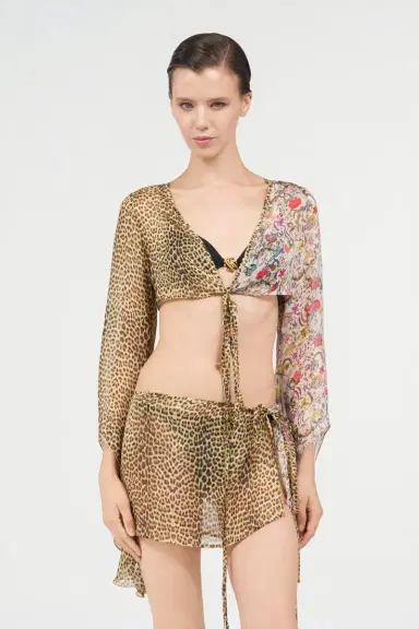 Roberto Cavalli Baby Jaguar Print Silk Top | Thumbnail 2 Roberto Cavalli Baby Jaguar Print Silk Top | Thumbnail 2