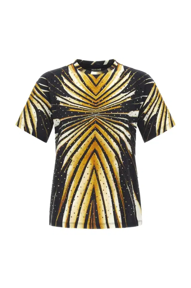 Roberto Cavalli T-shirt with Ray of Gold print