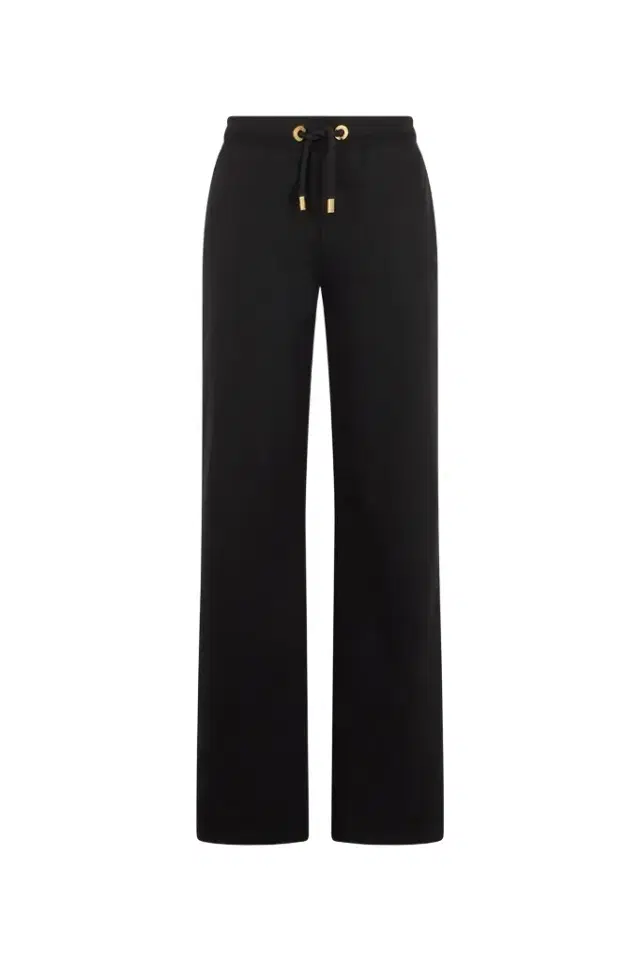 Roberto Cavalli Black Cotton Trousers With Monogram RC