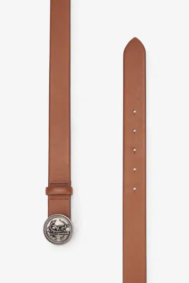 Roberto Cavalli Solid-Color Belt With Mirror Snake Monogram | Thumbnail 2