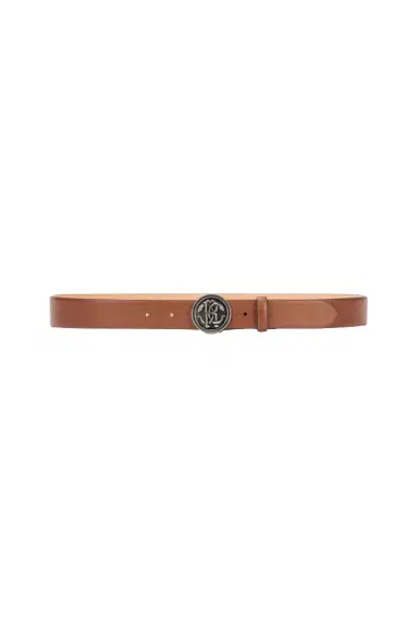 Roberto Cavalli Solid-Color Belt With Mirror Snake Monogram | Thumbnail 1