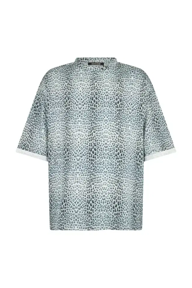 Roberto Cavalli Oversized T-shirt with Baby Jaguar Print