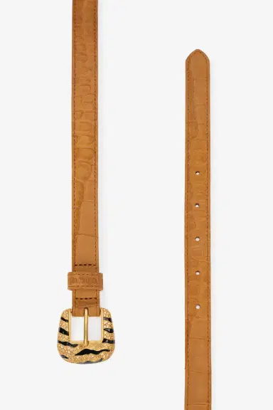 Roberto Cavalli Crocodile-Effect Belt With Bejeweled Buckle | Thumbnail 2