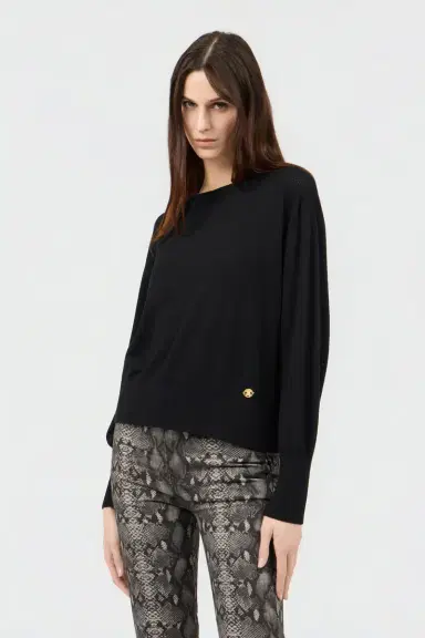 Roberto Cavalli Black Viscose Sweater | Thumbnail 2