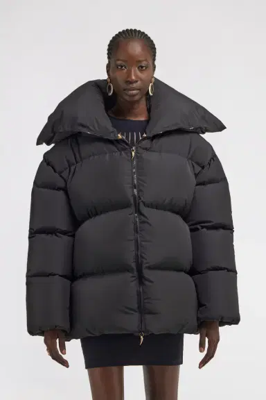 Roberto Cavalli Black High Collar Down Jacket | Thumbnail 2 Roberto Cavalli Black High Collar Down Jacket | Thumbnail 2