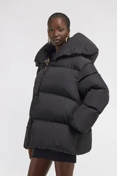 Roberto Cavalli Black High Collar Down Jacket | Thumbnail 4 Roberto Cavalli Black High Collar Down Jacket | Thumbnail 4