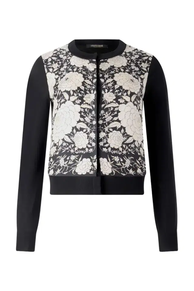 Roberto Cavalli Silk-Blend Cardigan With Flowers