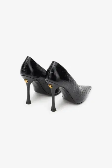 Roberto Cavalli Black Croc-Embossed Pump With Monogram RC | Thumbnail 3 Roberto Cavalli Black Croc-Embossed Pump With Monogram RC | Thumbnail 3