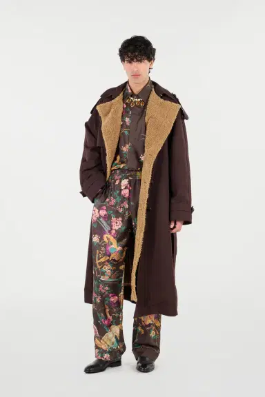 Roberto Cavalli Silk Pants With Oriental Bird Print | Thumbnail 7